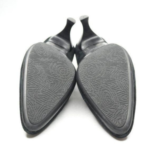 Aquatalia Women's Size 7 Black Suede Slip On Pointed Toe Heels - Picture 7 of 8